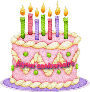 Gif animé joyeux anniversaire gateau